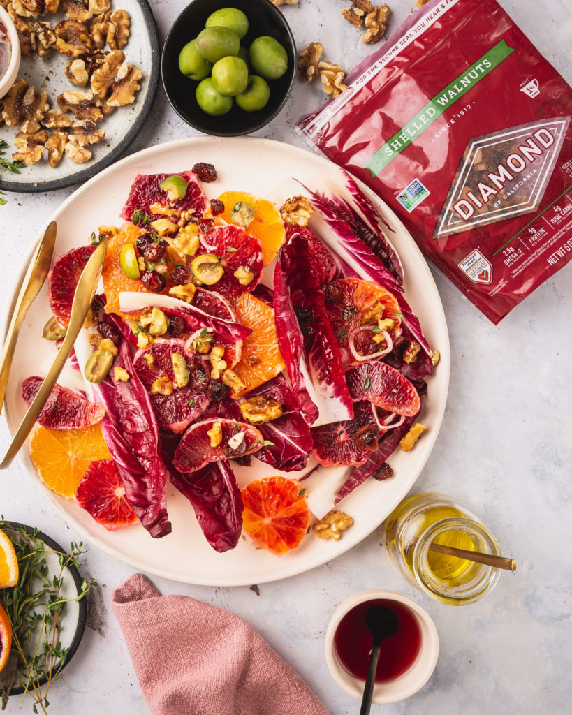 Winter Citrus Salad with Rosemary Candied Walnuts & Red Endive