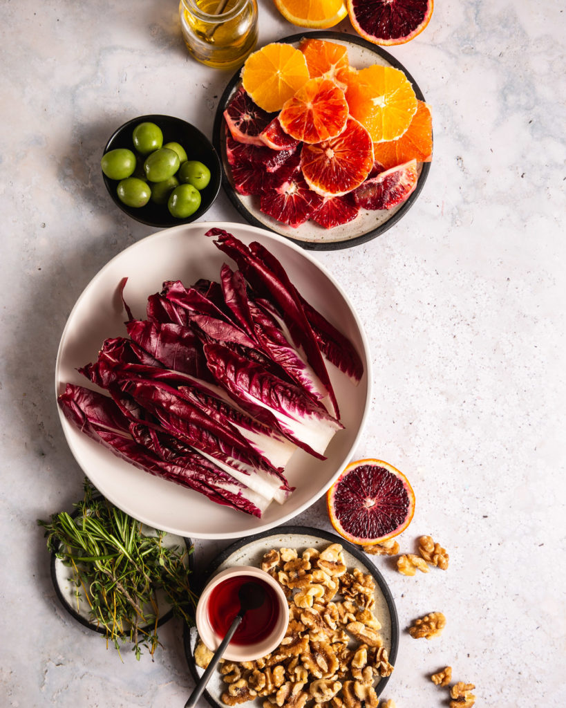 Winter Citrus Salad with Rosemary Candied Walnuts & Red Endive