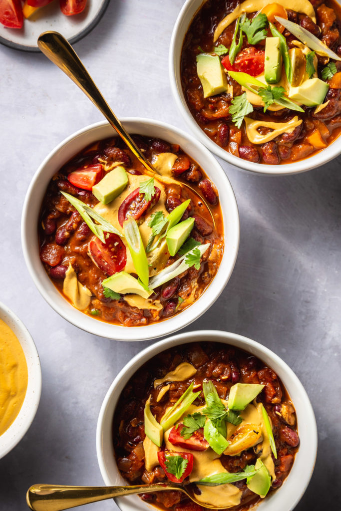 Red Bean Chili with Smoky Chili Cashew Queso