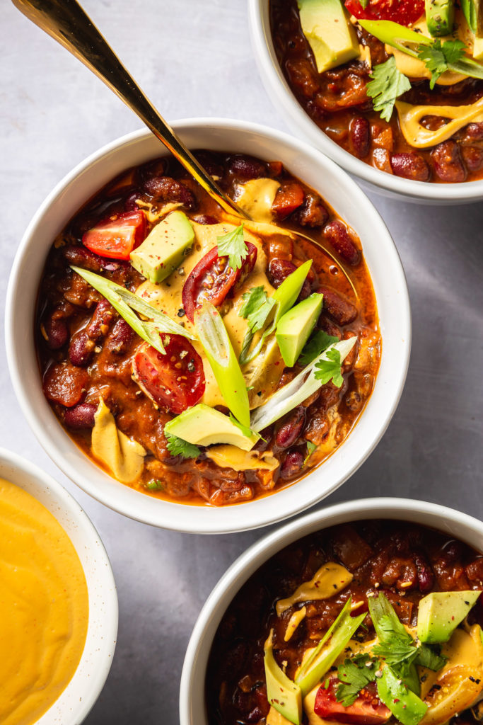 Red Bean Chili with Smoky Chili Cashew Queso