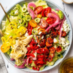 Vegetarian Antipasto Salad with Pepperoni-Spiced Roasted Carrots