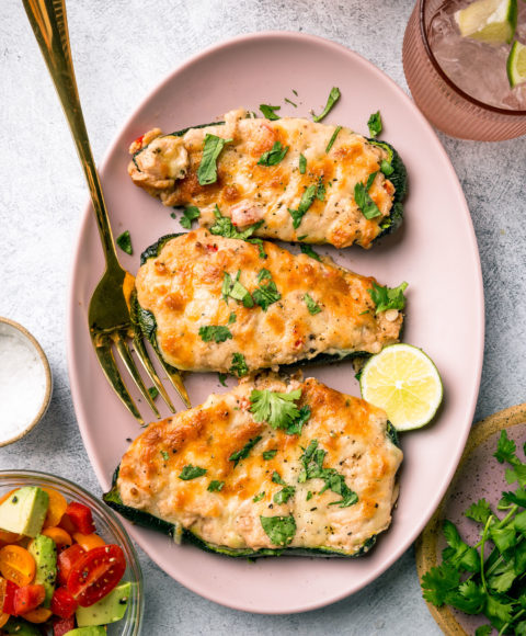 Baked Poblano Poppers with White Cheddar & Pinto Beans