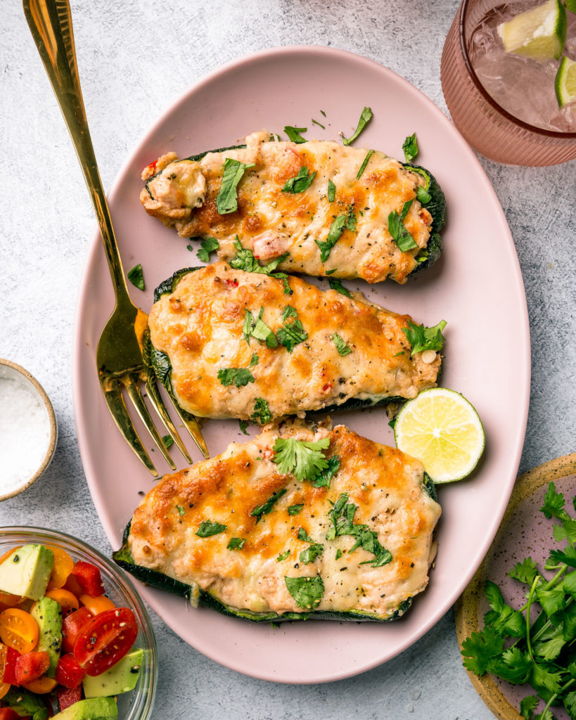 Baked Poblano Poppers with White Cheddar & Pinto Beans