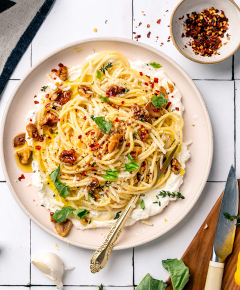 Walnut Ricotta Lemon Pasta