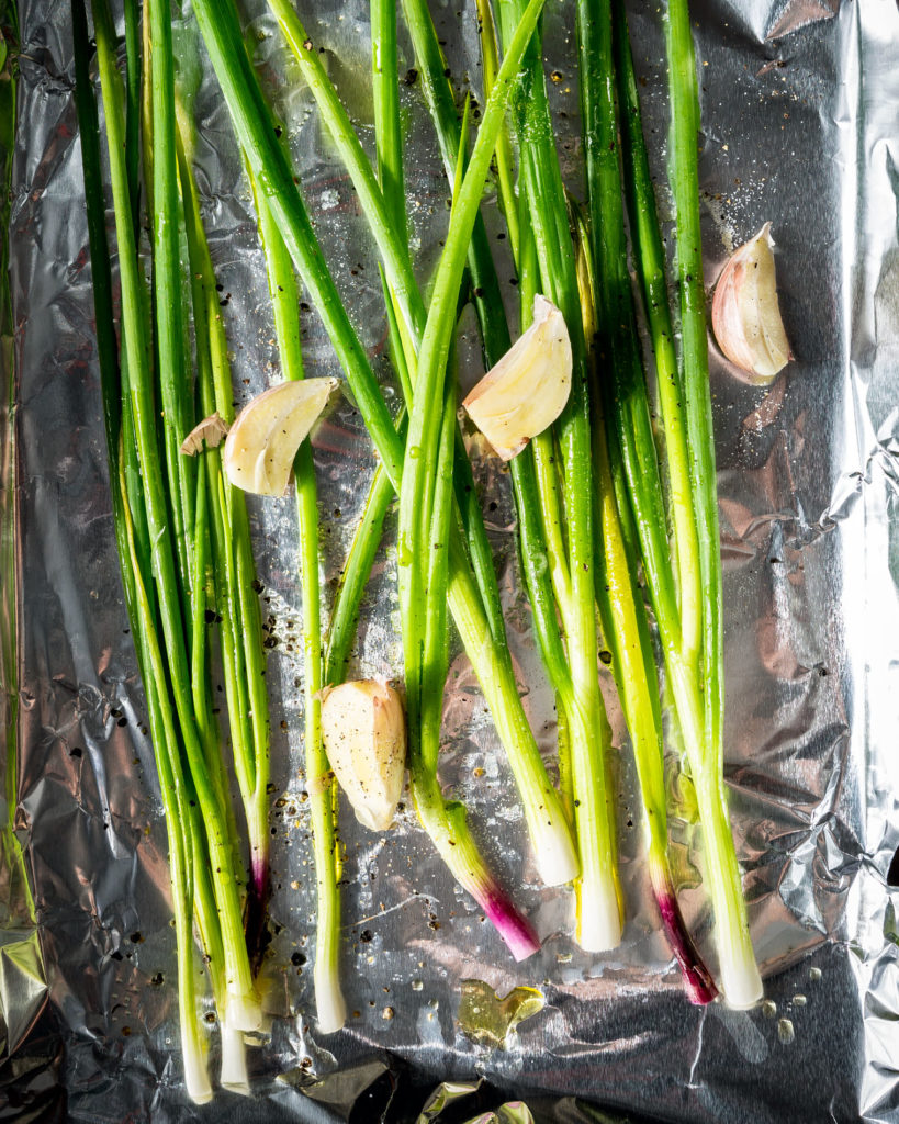 scallions about to be roasted