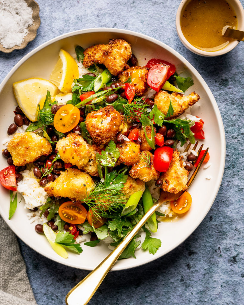 Coconut Cauliflower Bowl With Spicy Mango Vinaigrette