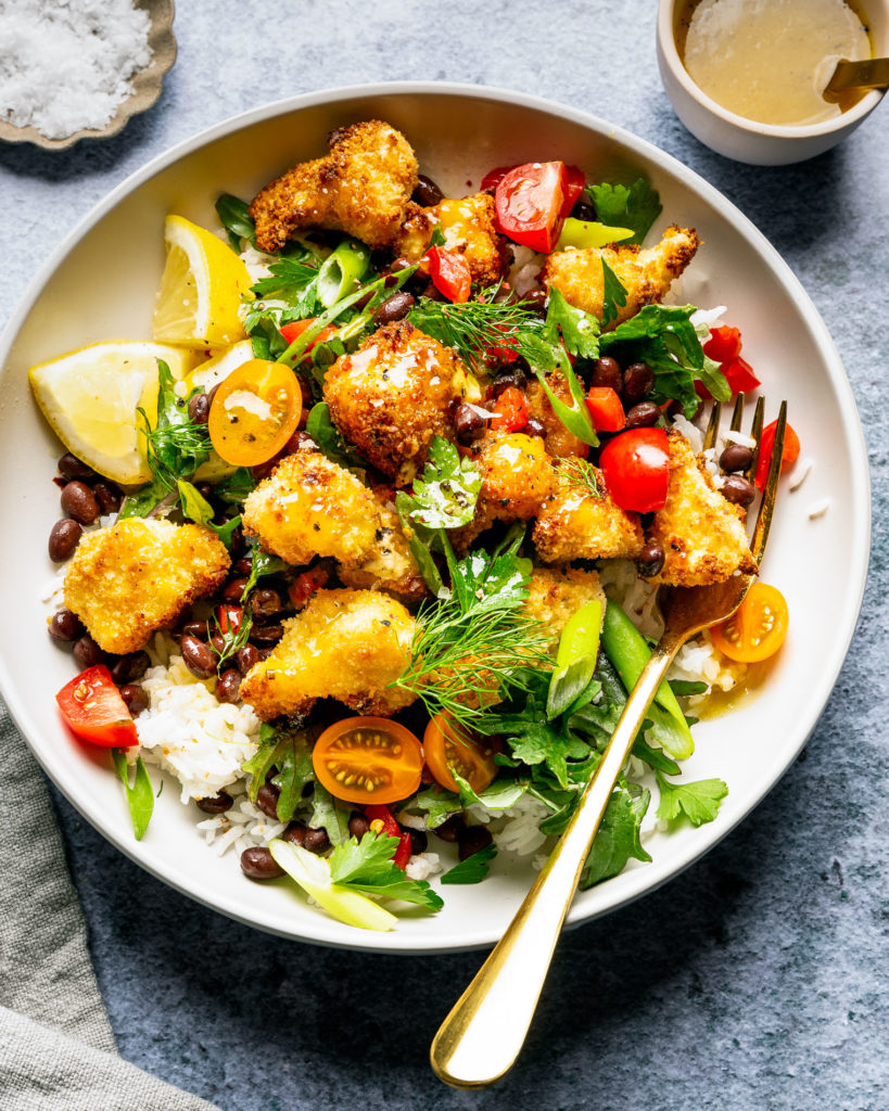 Coconut Cauliflower Bowl With Spicy Mango Vinaigrette