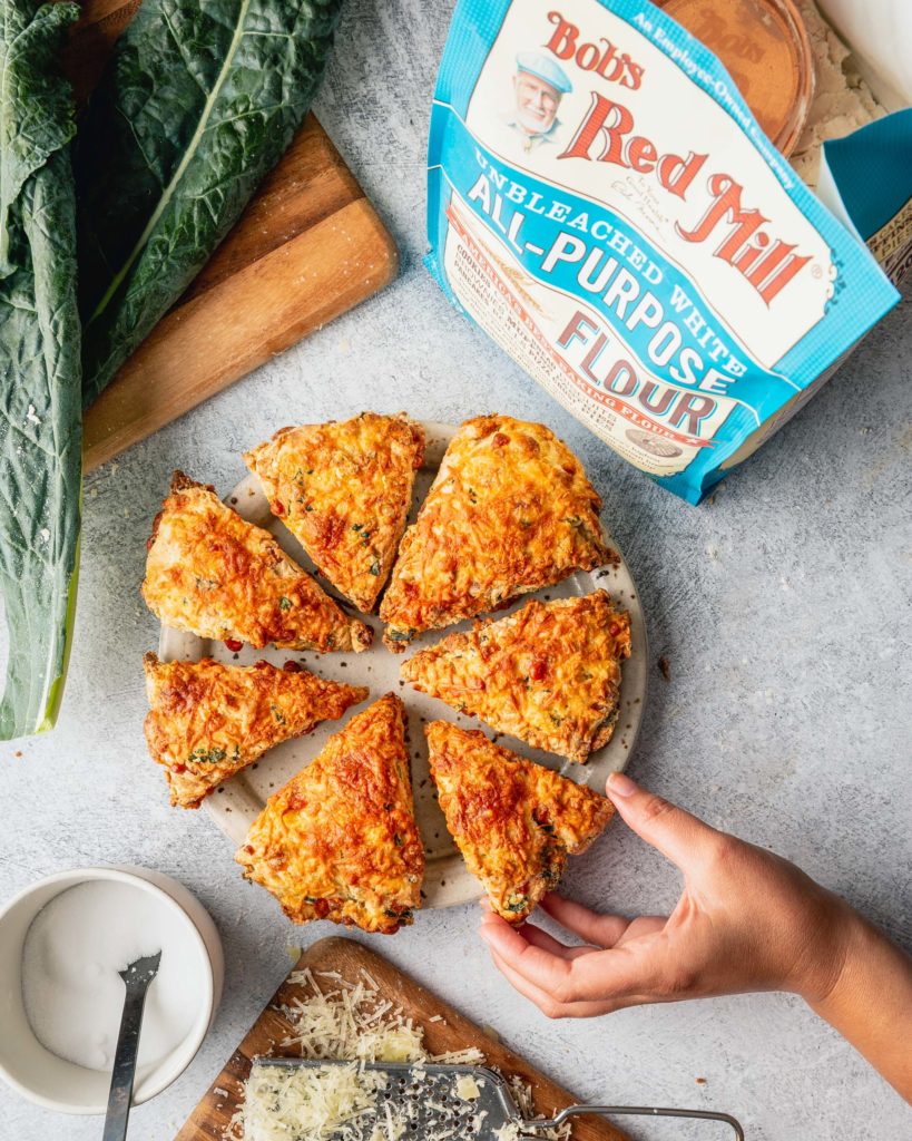 Cheesy Kale Scones with Manchego