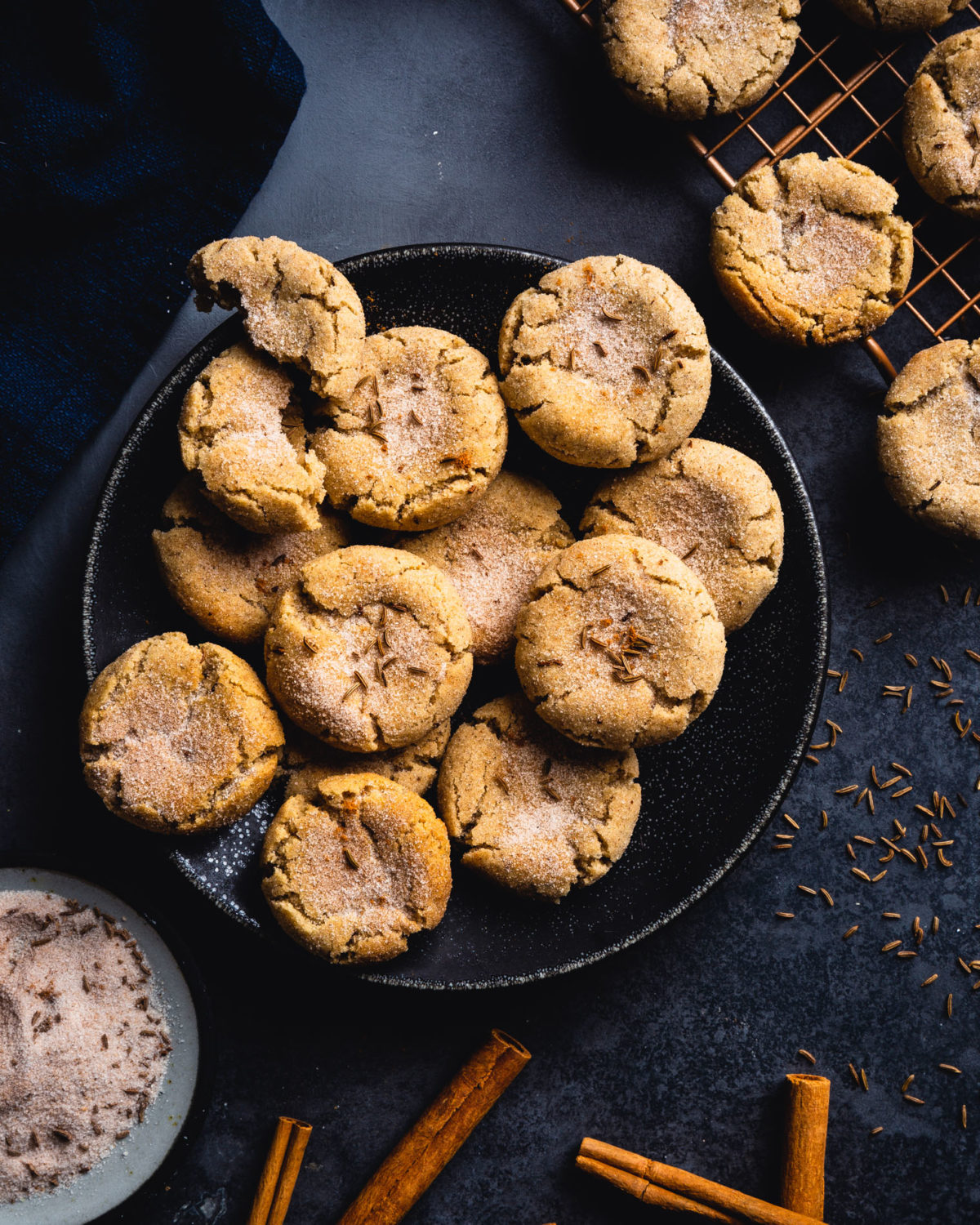 Rye Caraway Snickerdoodle Cookies - Vegetarian 'Ventures