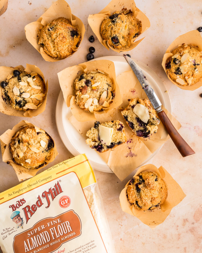 final shot of Almond Blueberry muffins