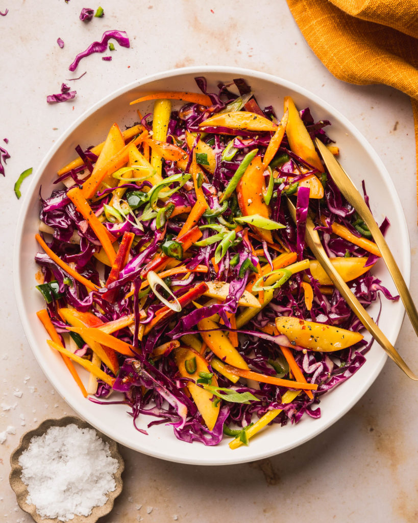 Sweet and Spicy Peach Coleslaw