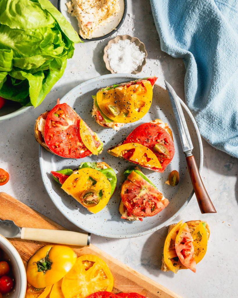 Smoked Gouda Pimento, Lettuce, and Tomato Sandwich