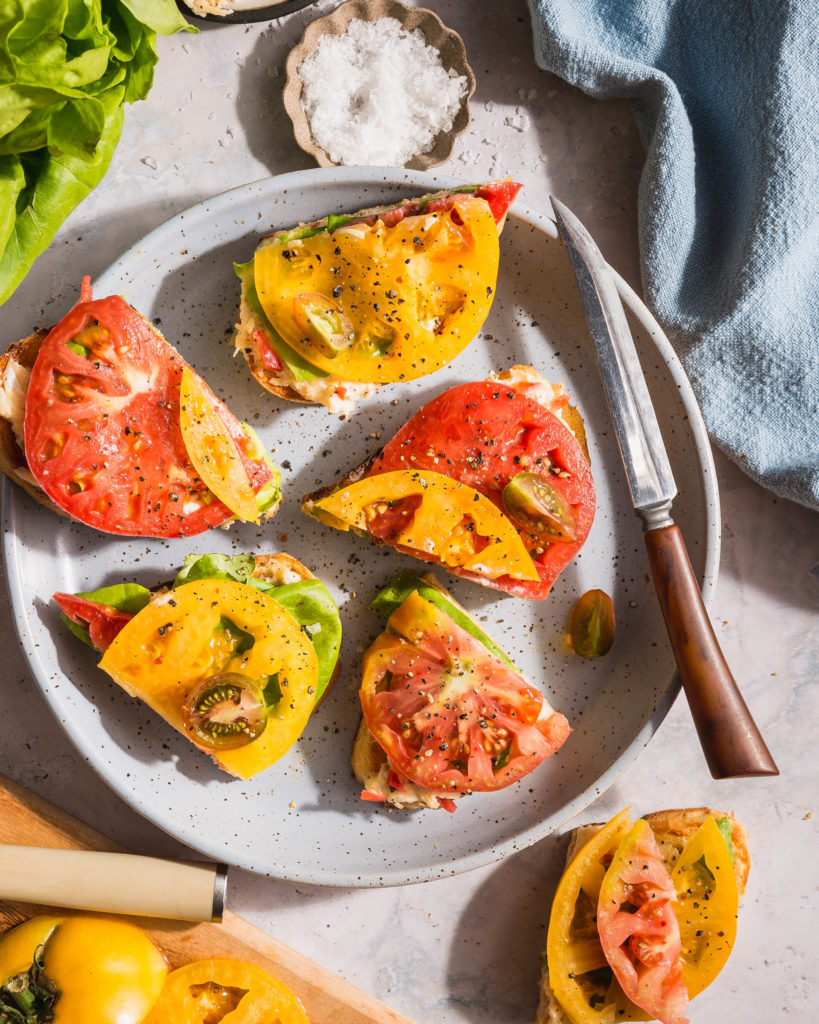 Smoked Gouda Pimento, Lettuce, and Tomato Sandwich