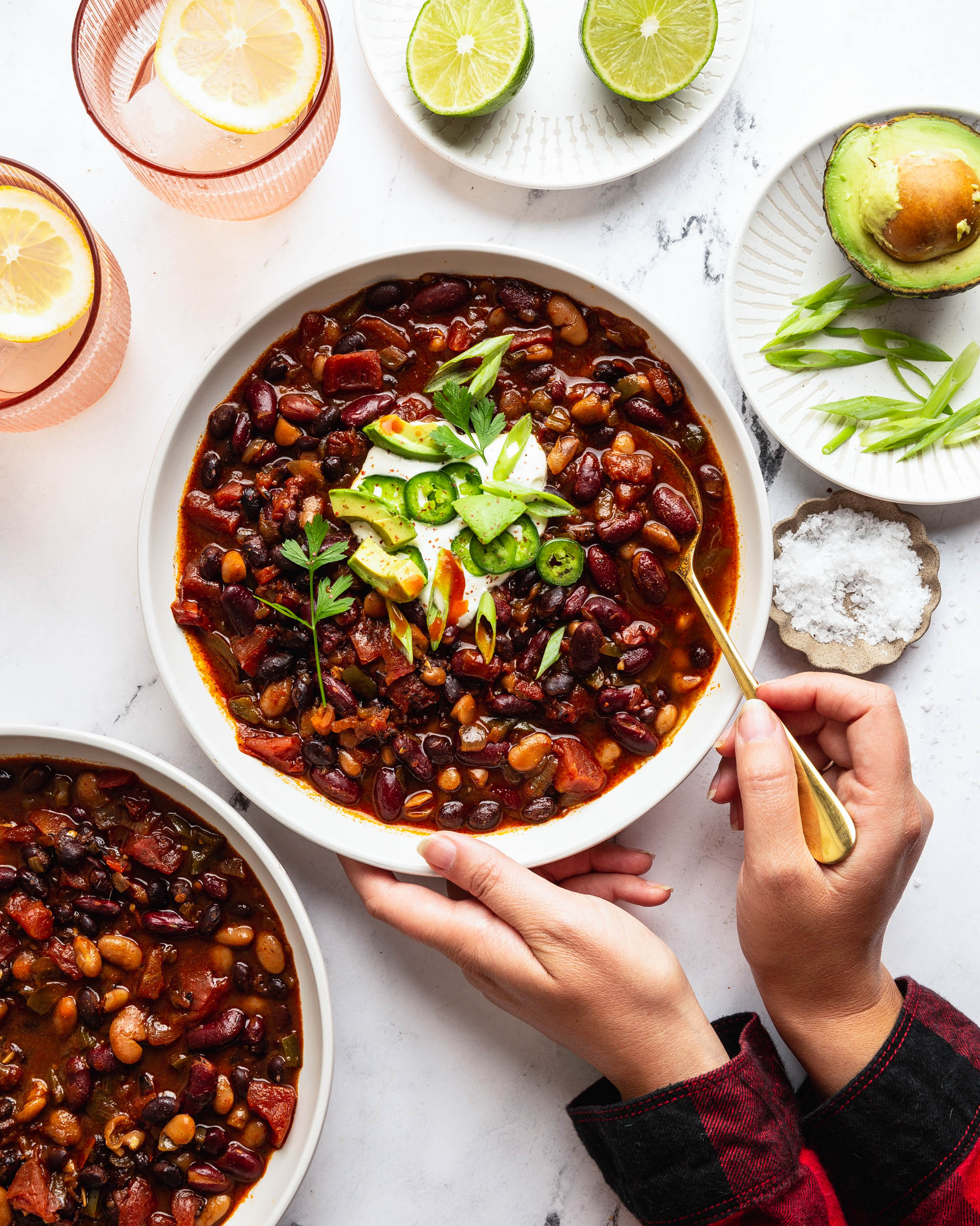 Slow Cooker Vegetarian Chili with Smoky Brown Sugar & Lime Vegetarian