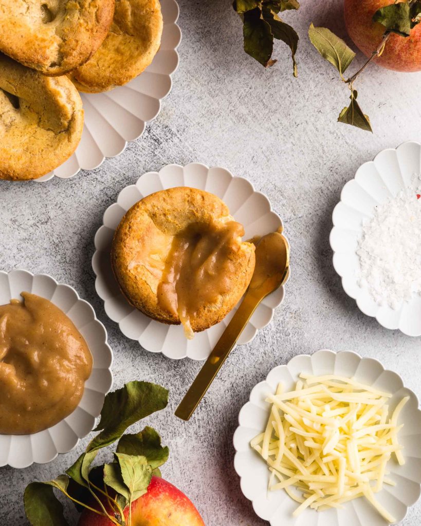 rye popovers with apple butter and cheddar