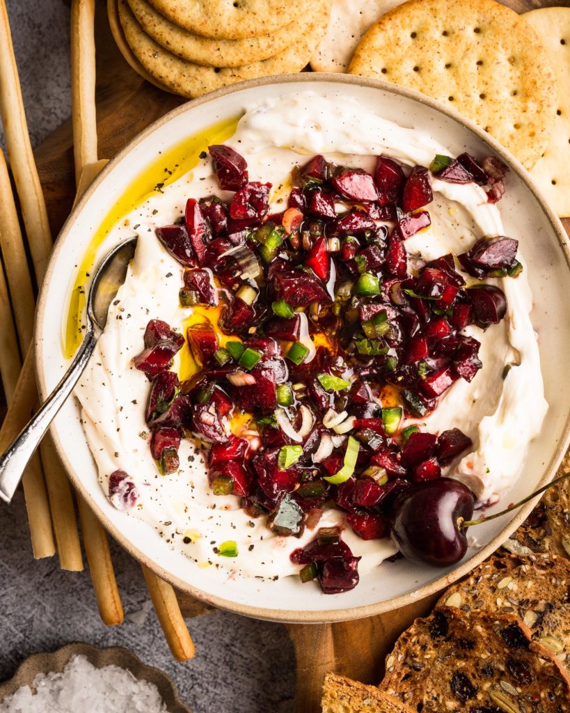 overhead of Cherry Jalapeño Dip 