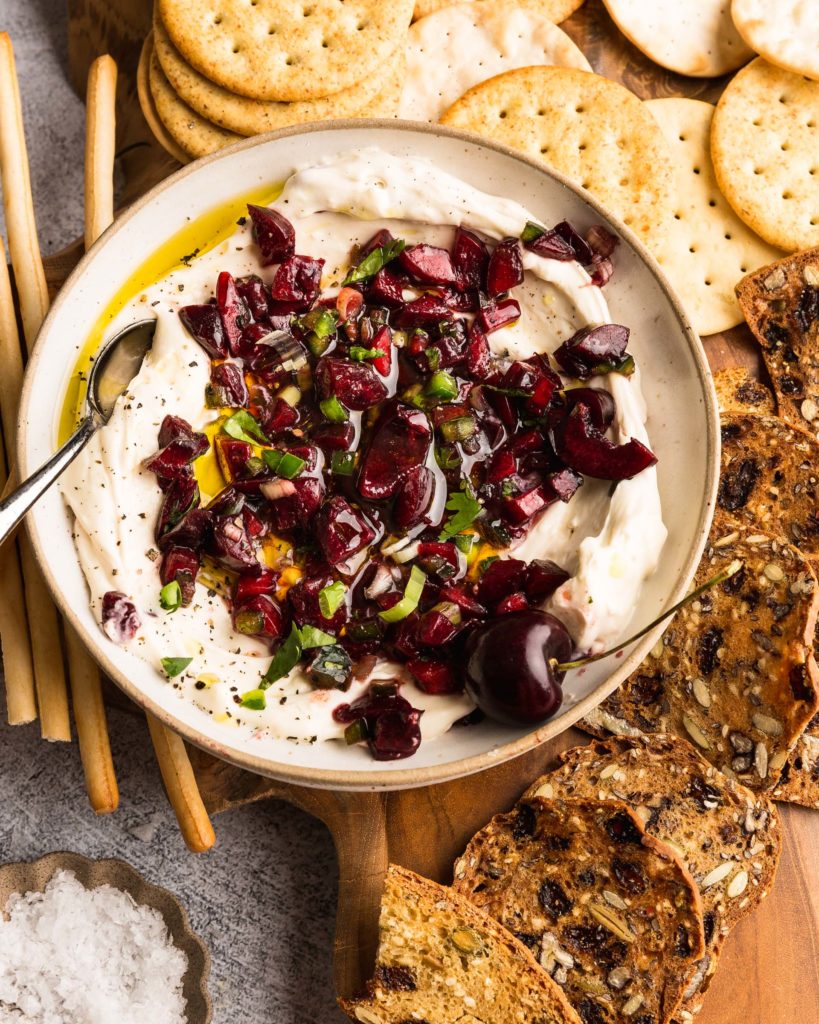 close up of Cherry Jalapeño Dip 