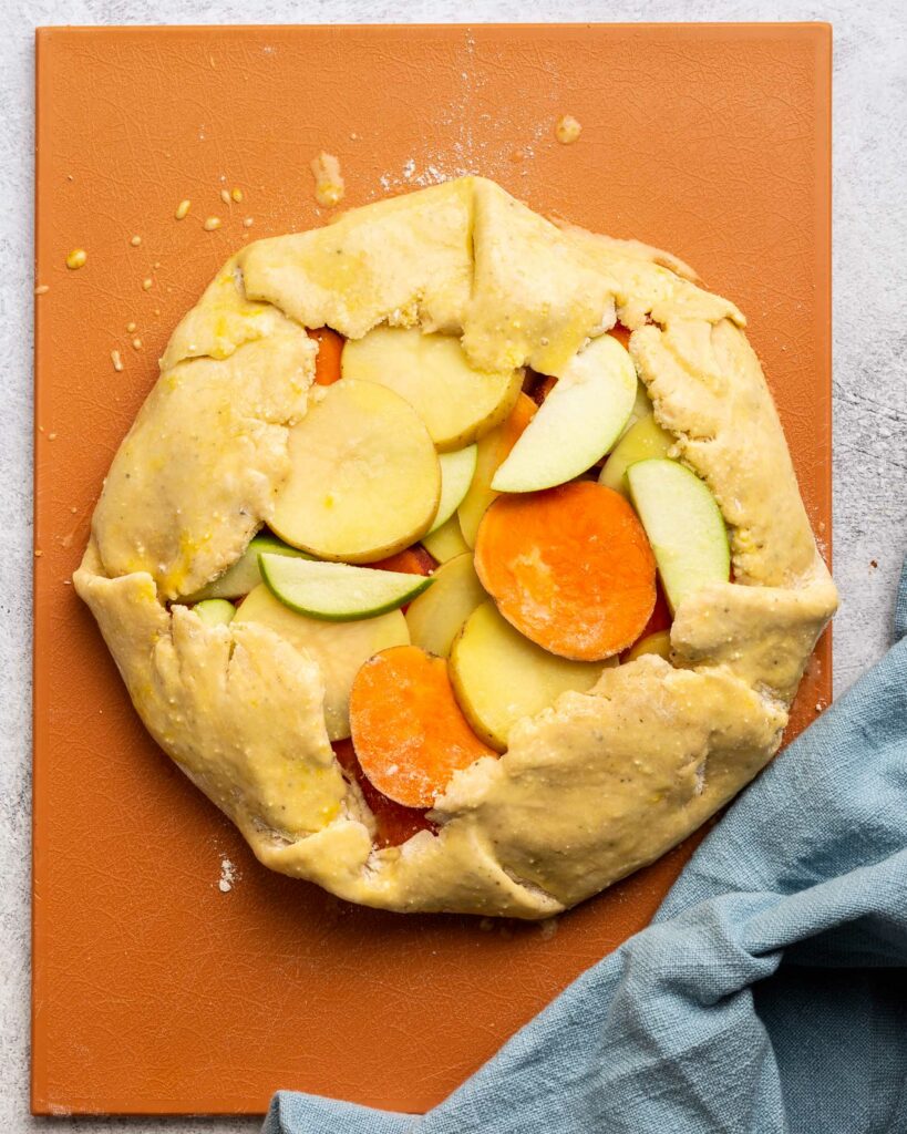 the savory potato and apple galette before it went into the oven