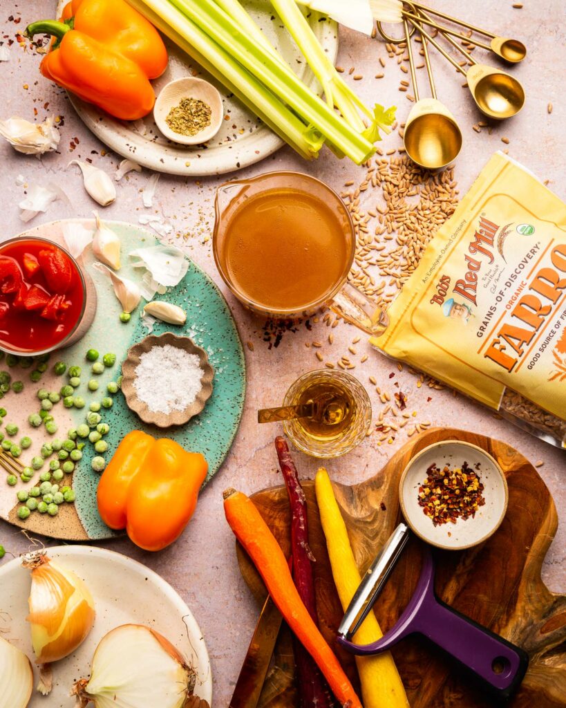 ingredients for vegetable soup