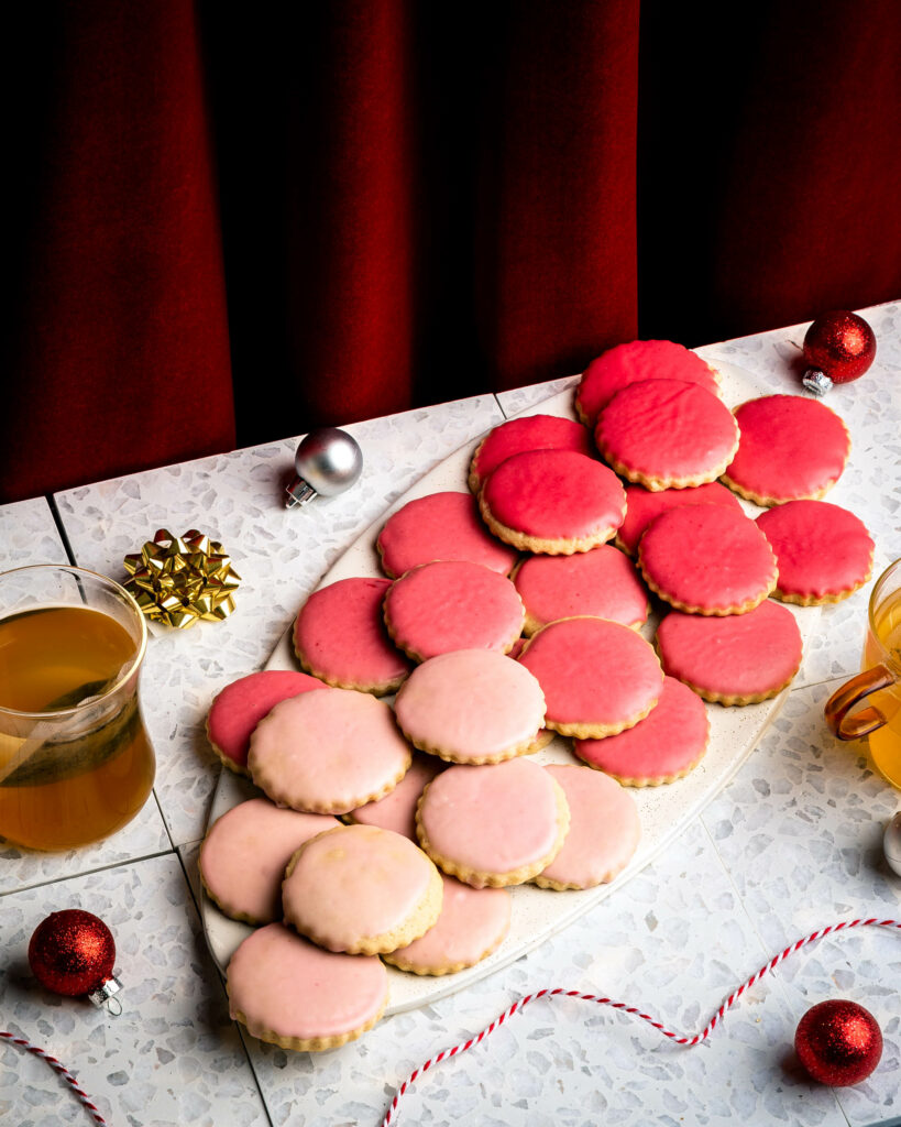 sour cream cookies with cranberry orange glaze