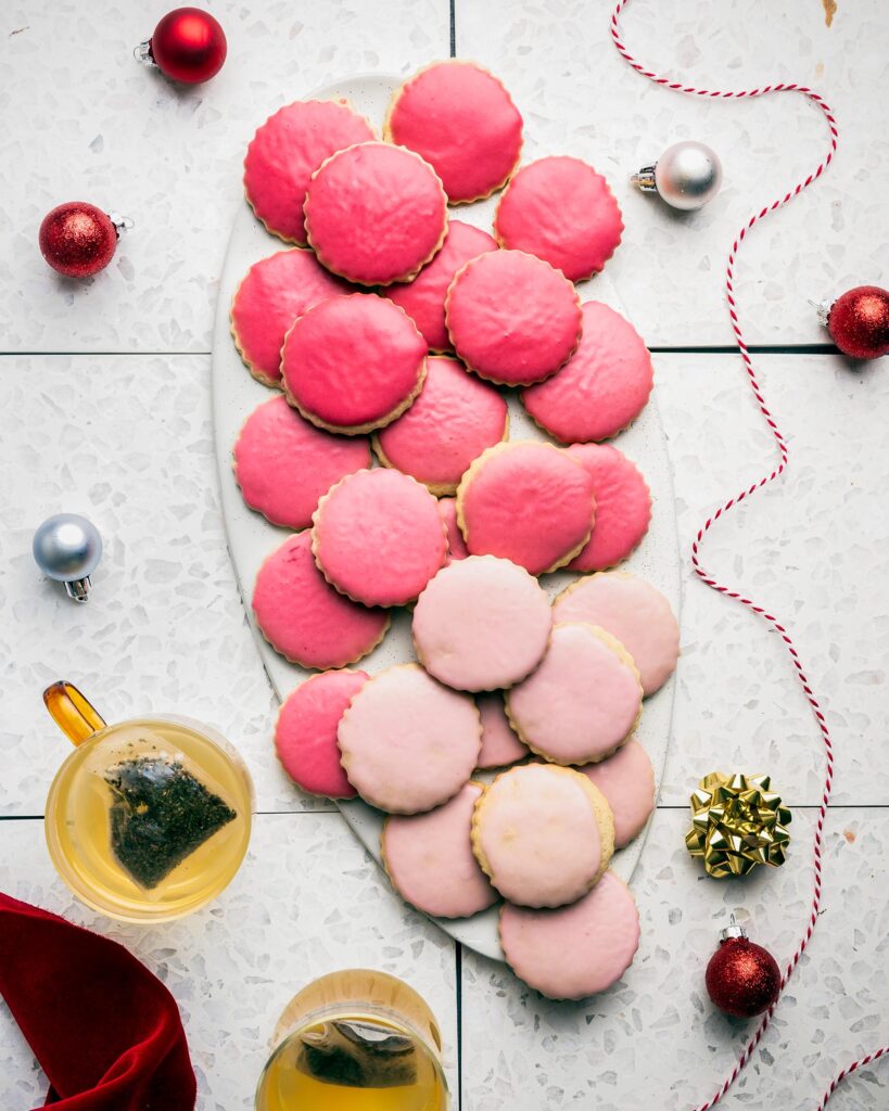 a overhead tray of sour cream cookies