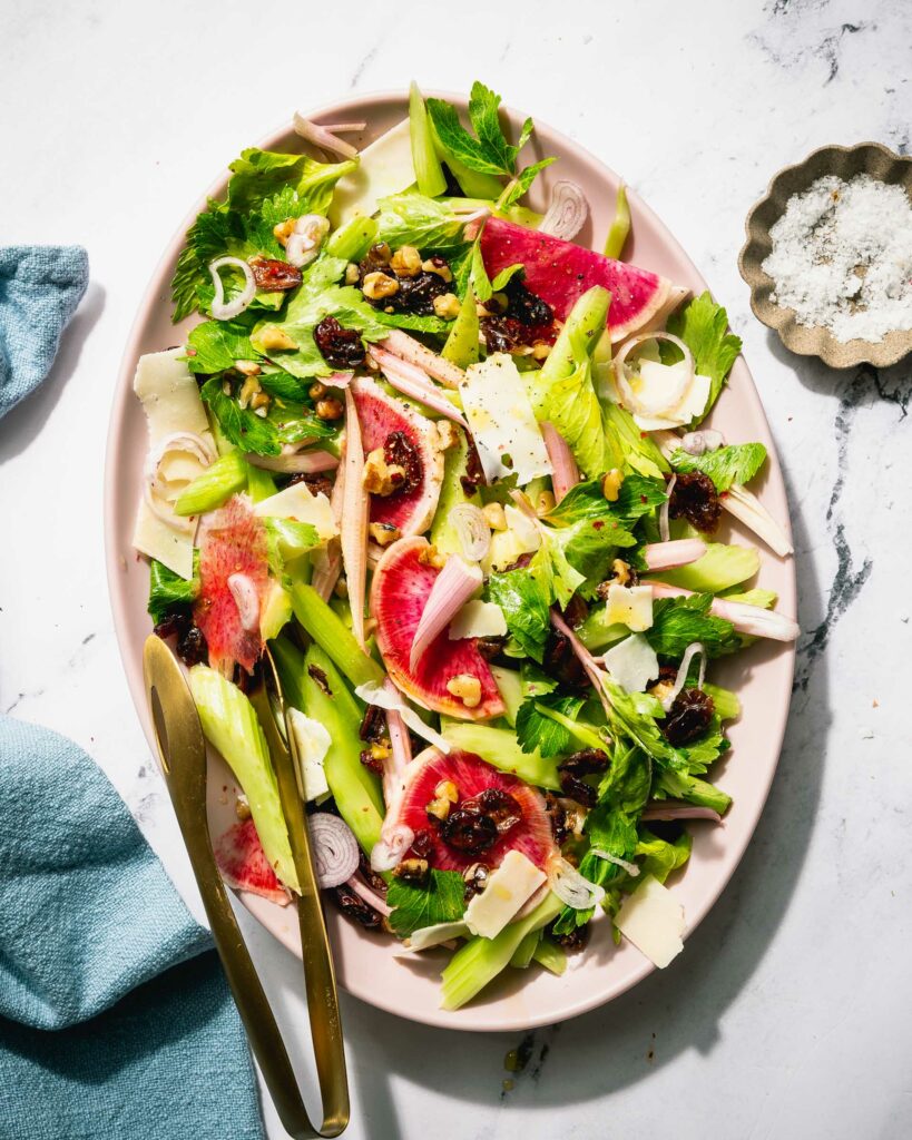 overhead on table of Celery Salad