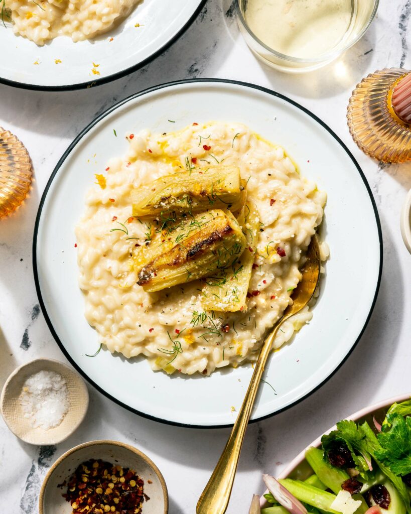 mascarpone risotto on table ready to serve