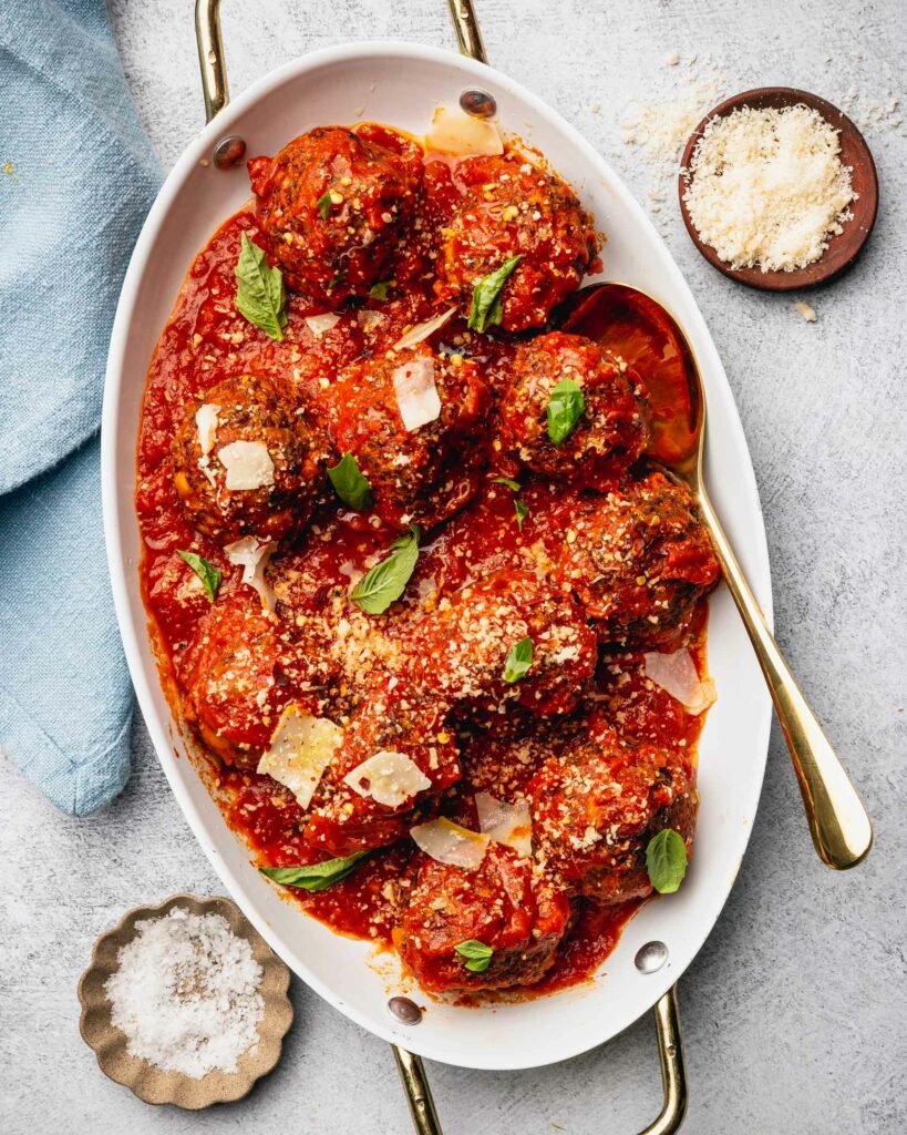 vegetarian meatless meatballs close-up