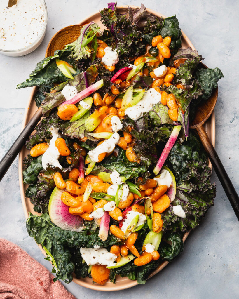 buffalo white bean kale salad