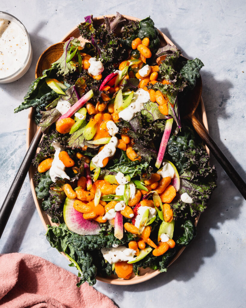 buffalo white bean kale salad