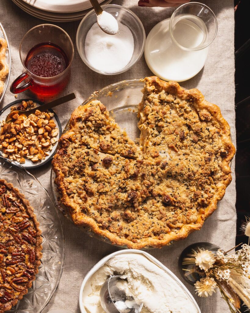 Apple Black Sesame and Cardamom Pie