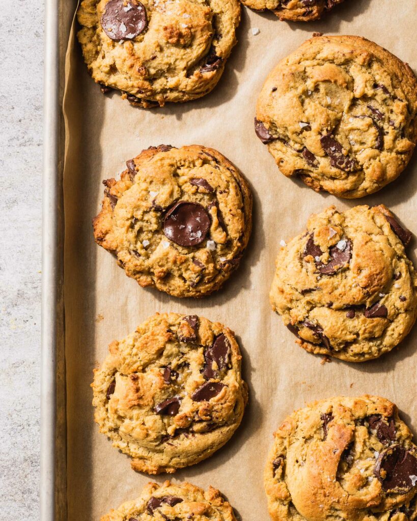 tray of chocolate chunk cookies