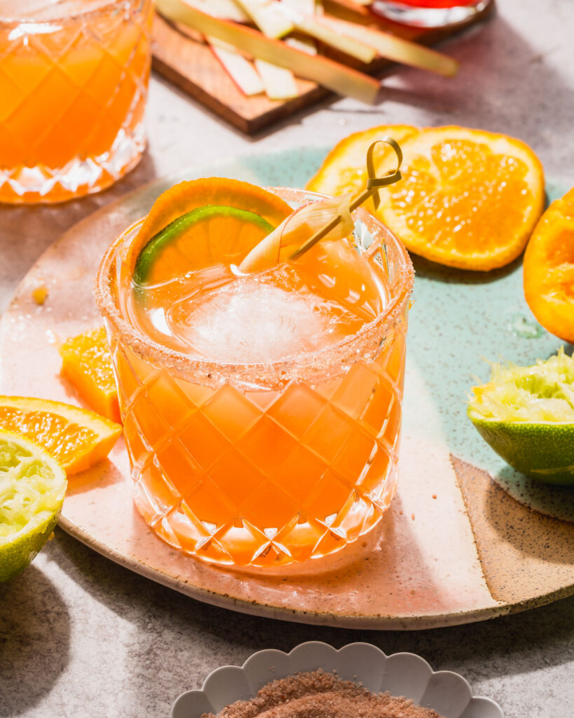  orange rhubarb margaritas