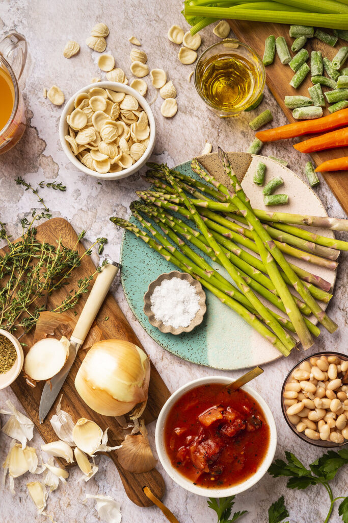 Minestrone ingredients from Tables & Spreads cookbook