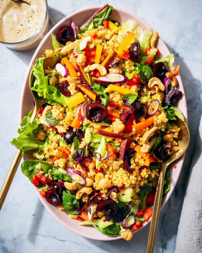 close up of Curry Quinoa Salad from Mandy's Salads