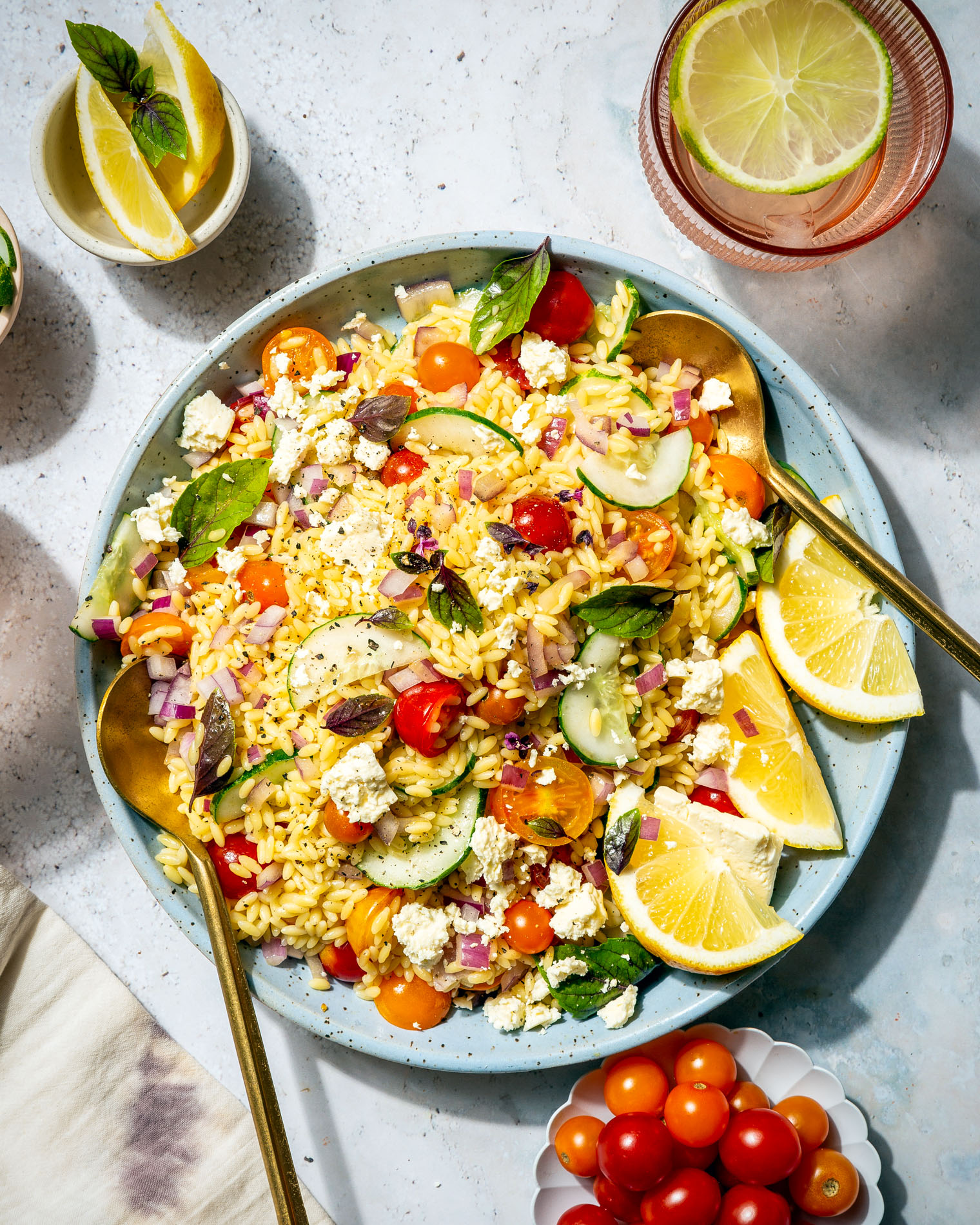 Lemon Herb & Feta Orzo Salad