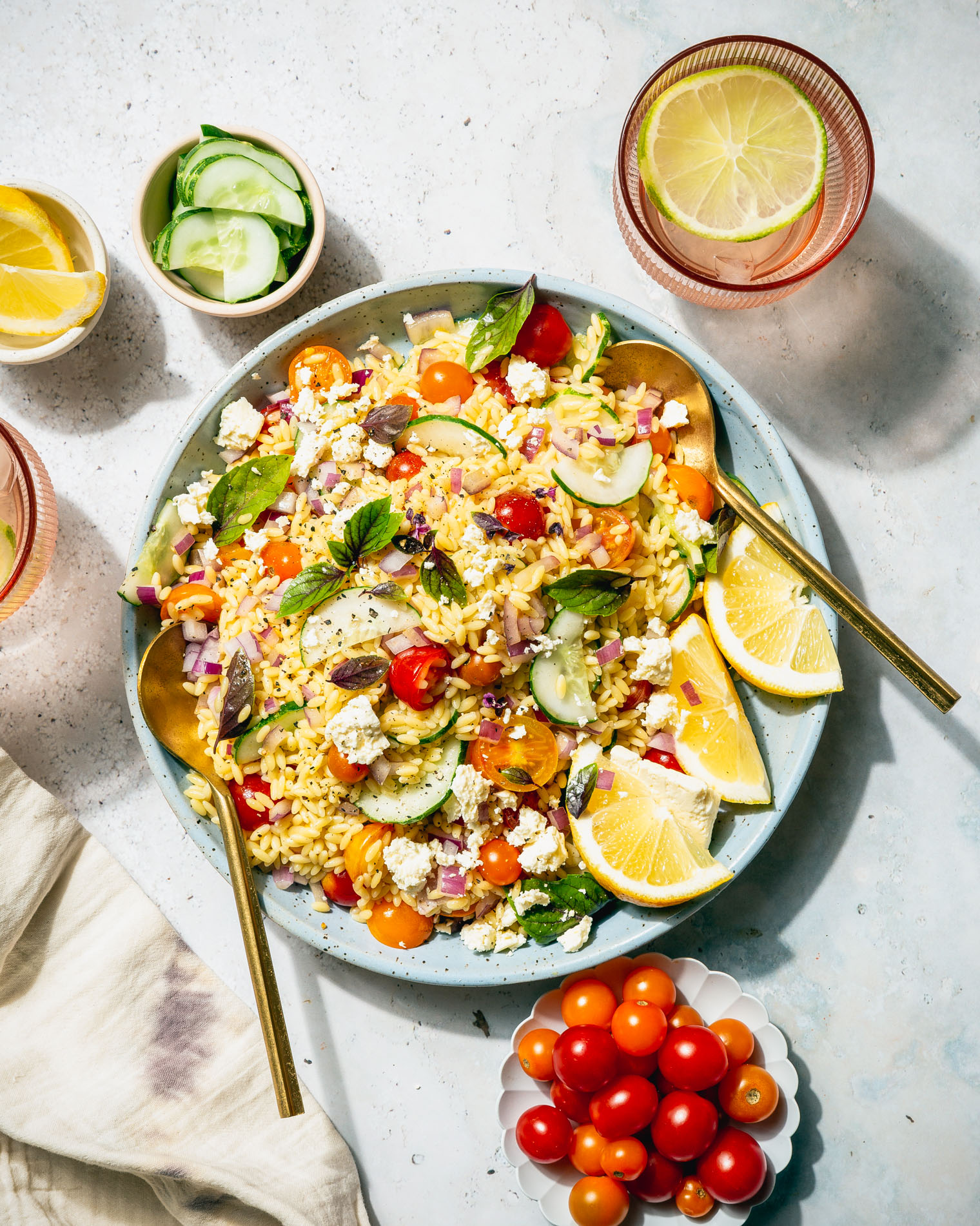 Lemon Herb & Feta Orzo Salad