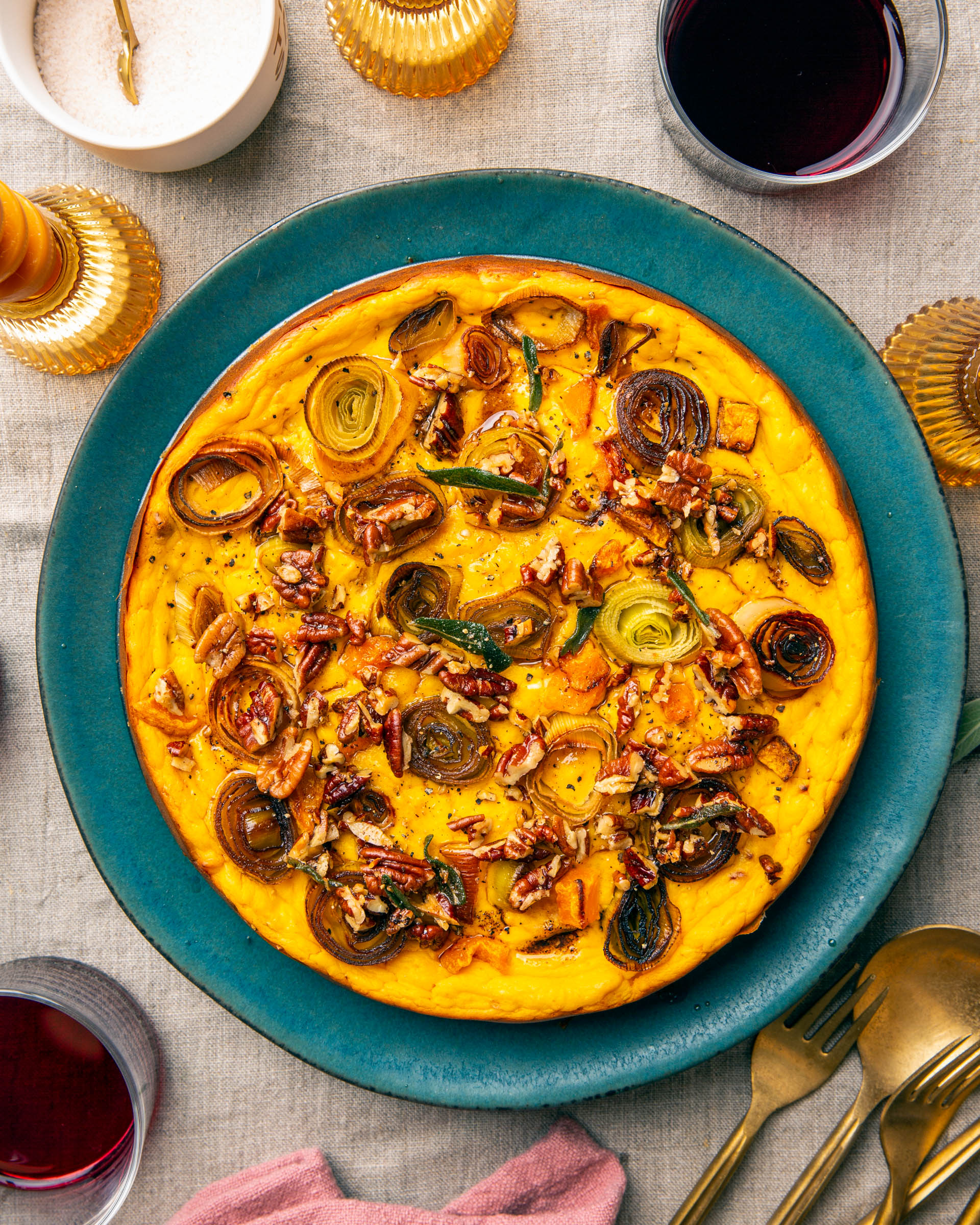 Butternut Squash & Leek Savory Cheesecake