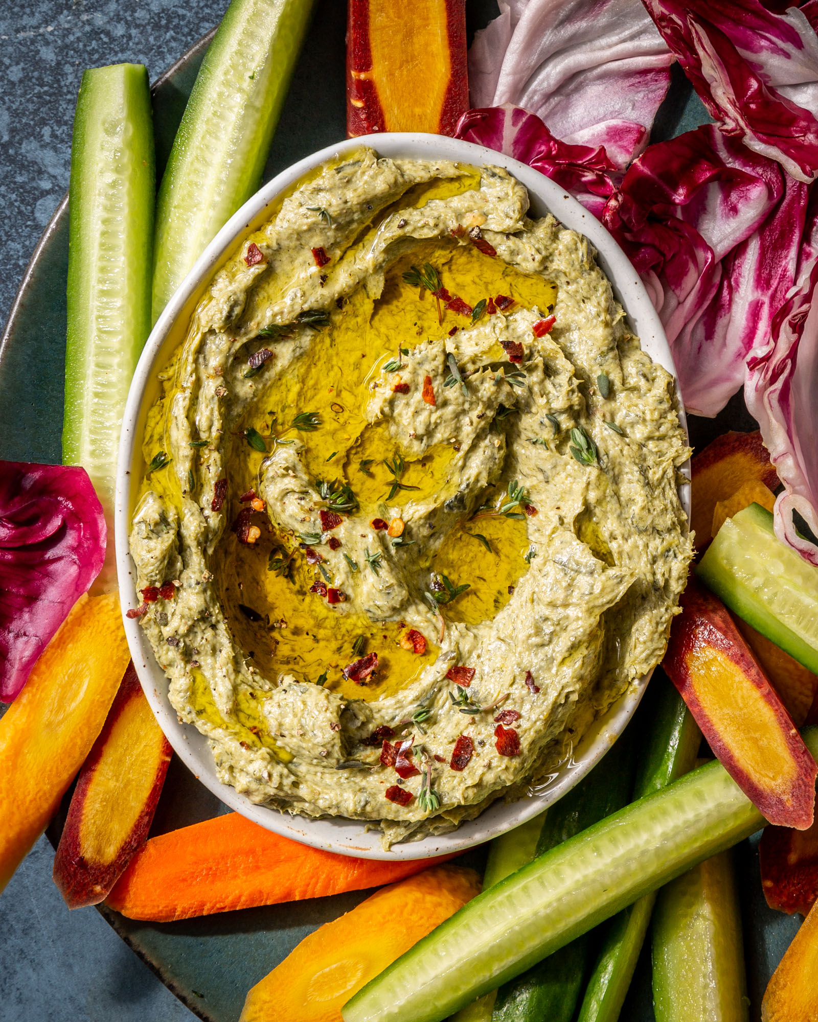 Caramelized Leek Yogurt Veggie Dip