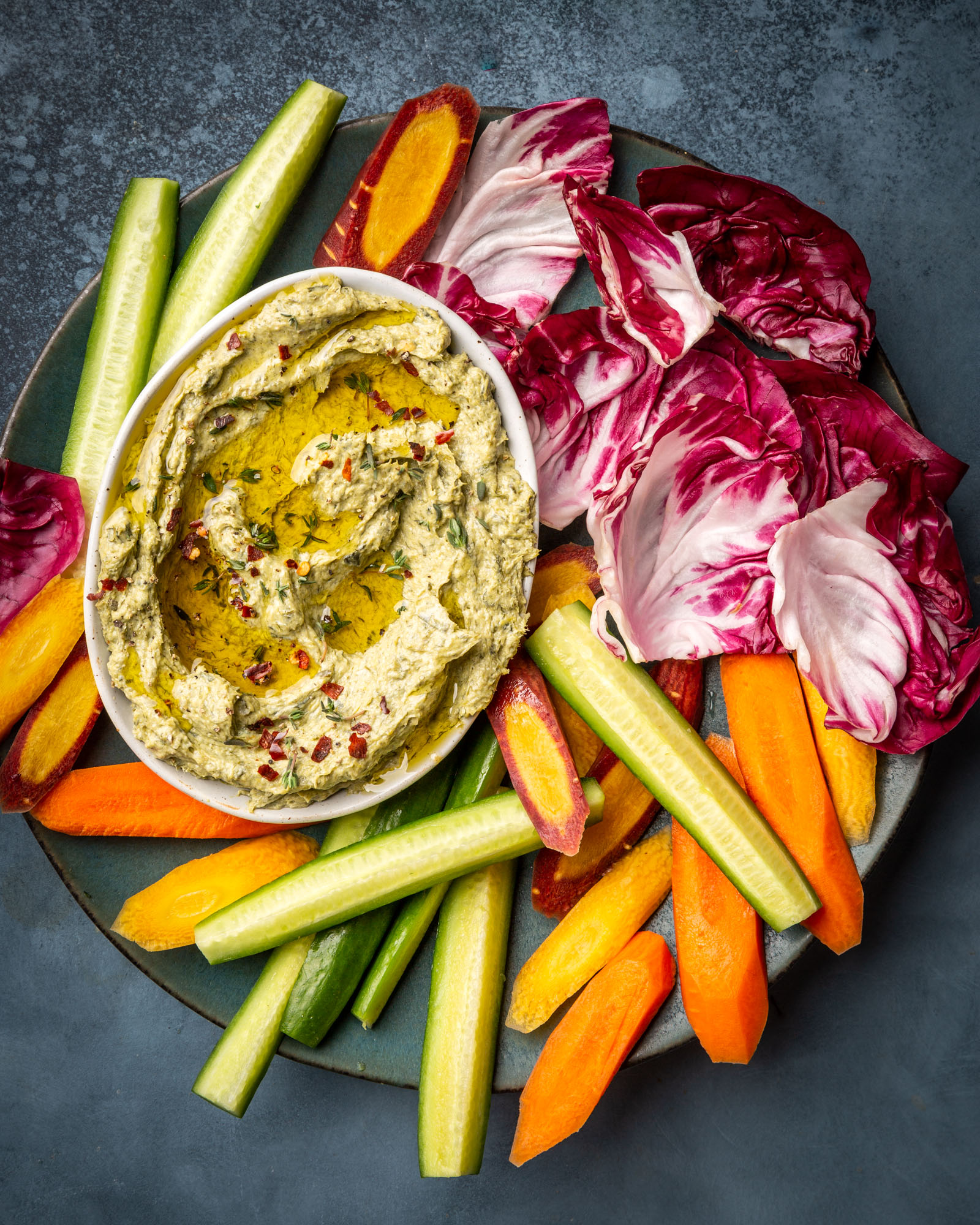 Caramelized Leek Yogurt Veggie Dip