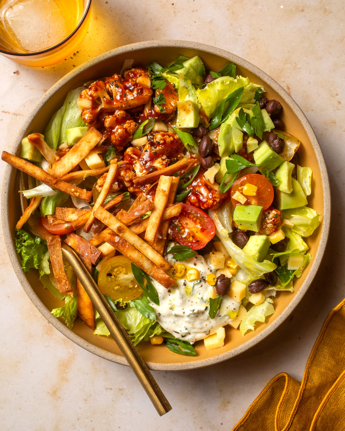 BBQ Cauliflower Chopped Salad