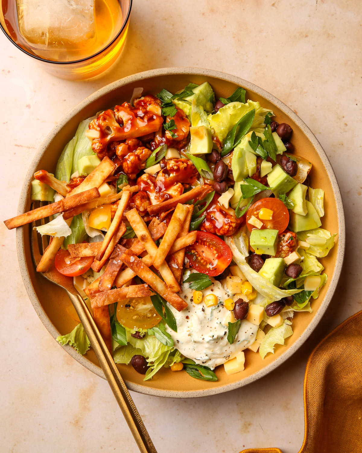 BBQ Cauliflower Chopped Salad