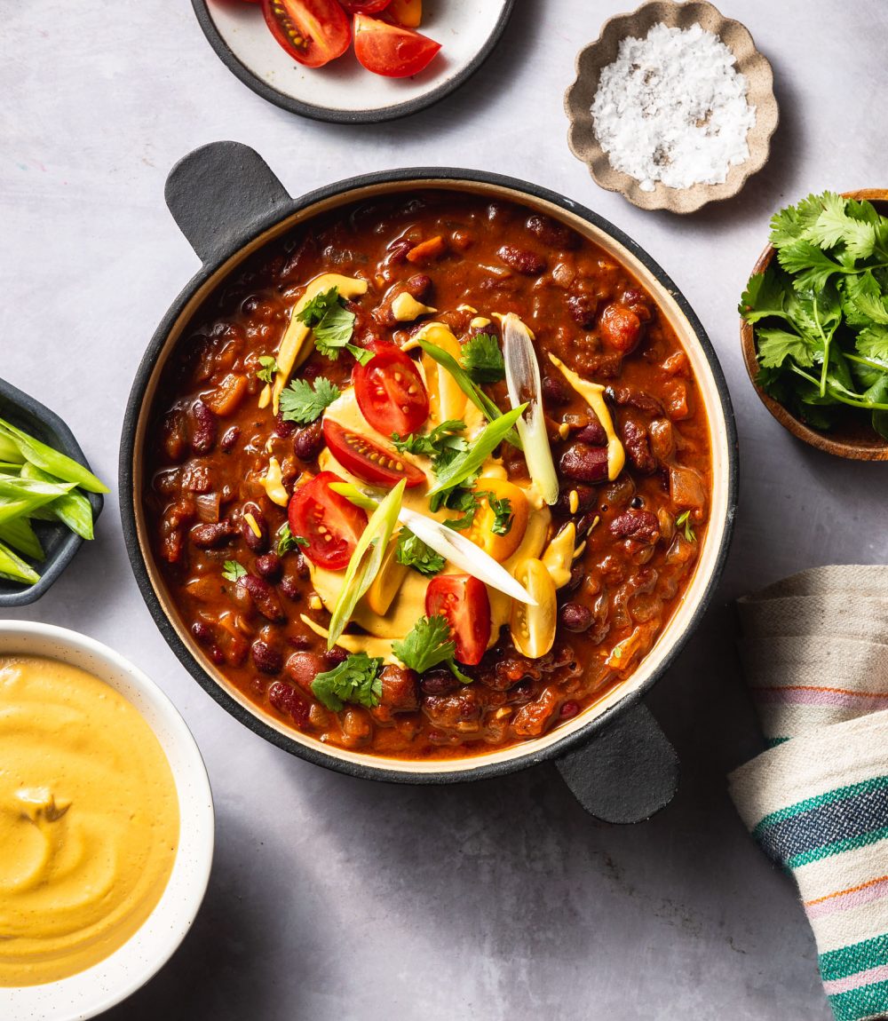 Red Bean Chili with Smoky Chili Cashew Queso